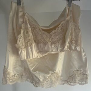 vintage slip dress with lace trim detail